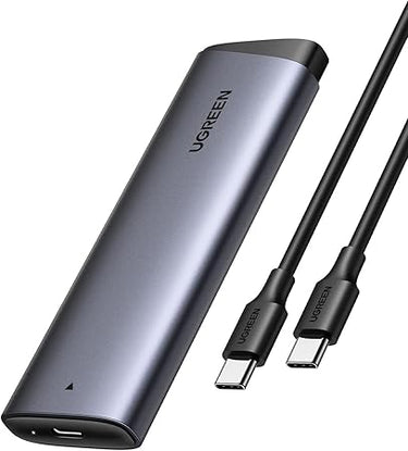 UGREEN Carcasa SSD M.2 NVMe USB C 3.2 Gen 2, Caja para Disco Duro PCIe 10Gbps UASP Compatible con 4TB M/M+B Key 2230/2242/2260/2280 con Cable (No Compatible con SATA)